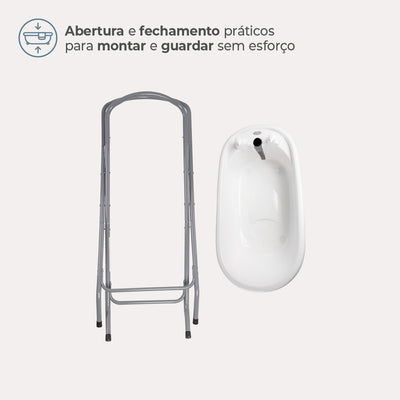 Banheira Fontana Duo Infanti Branco e Cinza - Mais praticidade no dia a dia