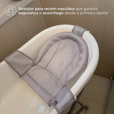 Banheira Fontana Duo Infanti Branco e Cinza - Cresce com seu bebê, com segurança e conforto
