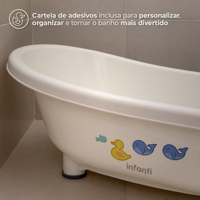 Banheira Fontana Duo Infanti Branco e Cinza - Momentos de conexão
